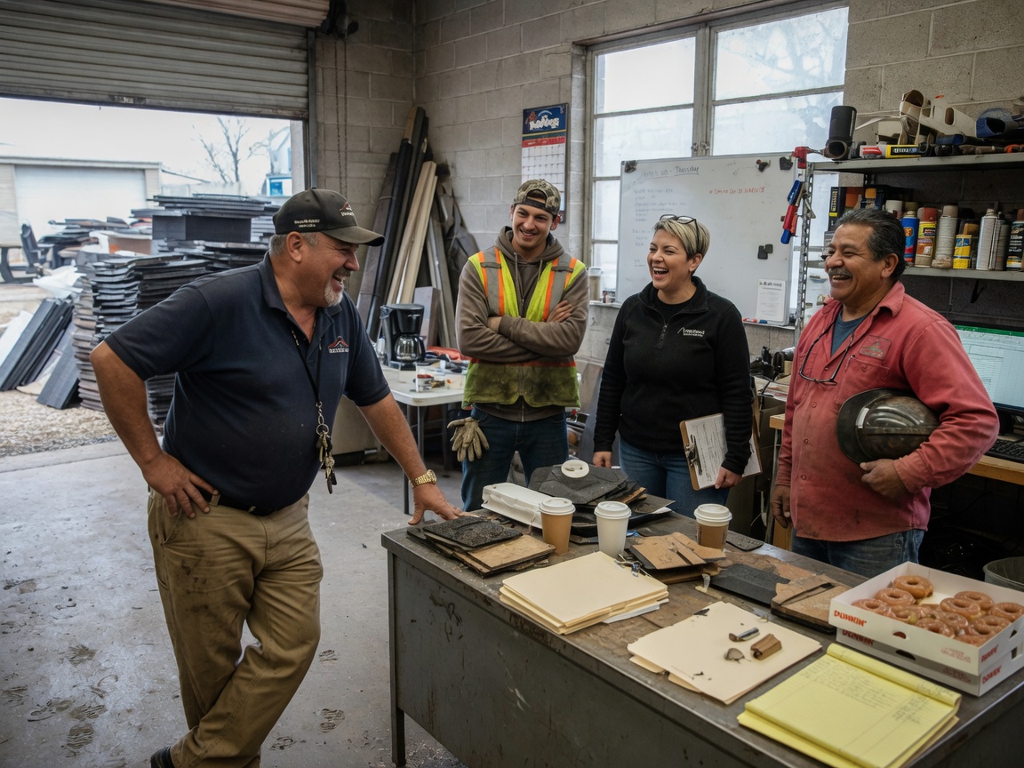 The Rockford Roofing Pros team at work in Rockford