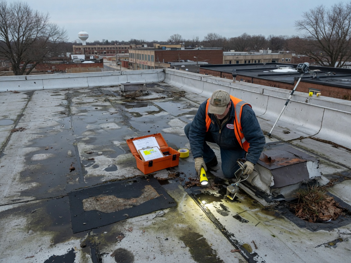 Inspecting Flat Roofs For Spring Leaks In Rockford