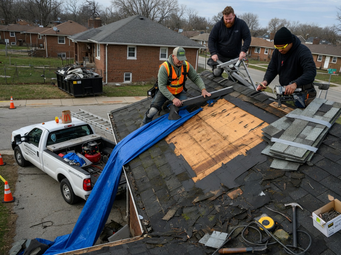 Roof repair by Rockford Roofing Pros in Rockford, IL
