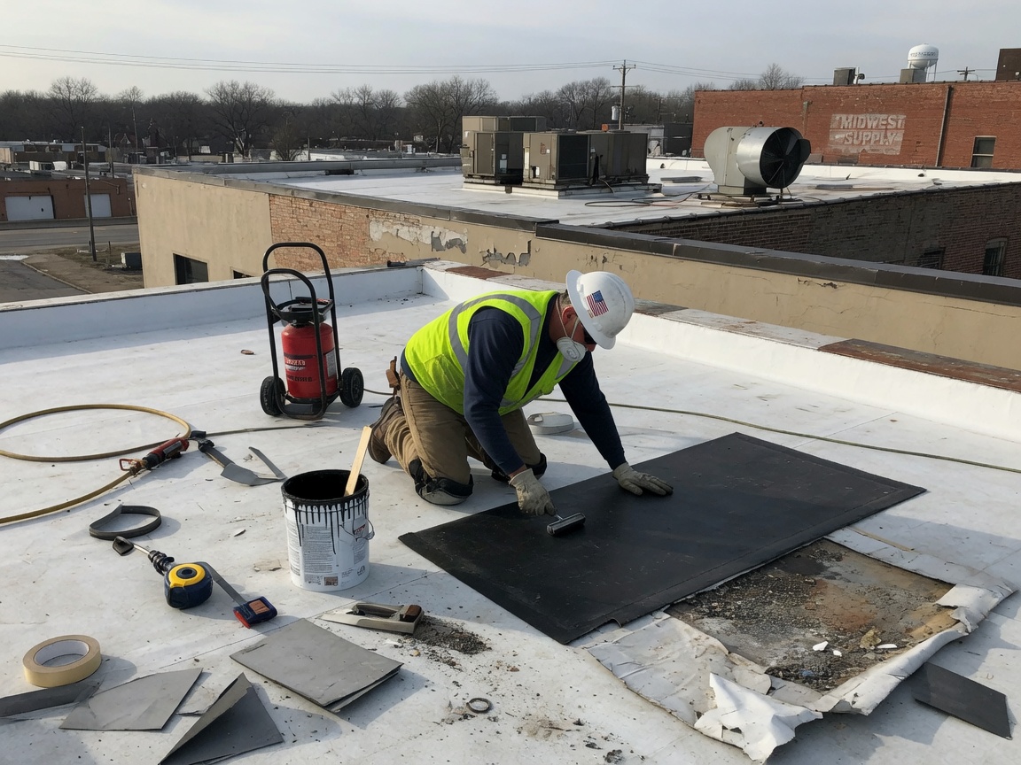 Commercial Flat Roof Repair in Rockford