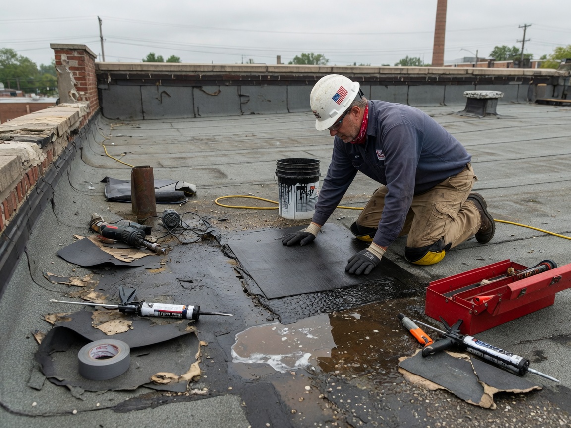 Flat Roof Leak Repair in Rockford